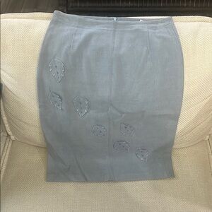 Laundry By Shelli Segal Blue Embellished Pencil Skirt